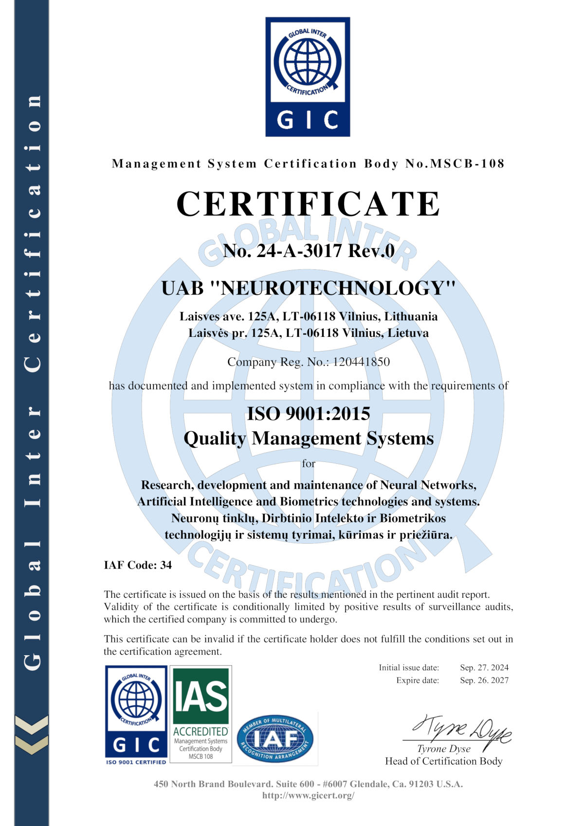 Certificate thumbnail